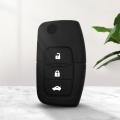 Silicone Car Flip folding key Cover Remote Case for Ford Fiesta Focus 2 Ecosport Kuga Escape 3 Buttons. 