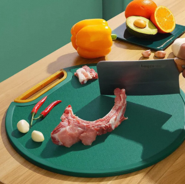 2024 New Vertical Double Sided Cutting Board, Non-Slip Plastic Cutting Board for Kitchen, Reversable Chopping Board Round Mildew-proof Cutting Board for Fruit Meat SMT