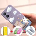 3 in 1 Case for VIVO Y36 y16 y17s y02s v25 pro V25E 4g y27s Y27 y22 y22s y35 5g back cover Softcase shockproof Cover new design aesthetic with holder and soft film YTMCBZJXX01. 