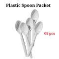 Plastic Disposable Spoon Packet For Parties -01Packet(05pcs). 