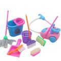 9pcs/set Mini Play Mop Broom Toys Cute Toddler Kids Cleaning Sweeping Tools Kit Clean Boys Girls Fun Educational Kid Toy. 