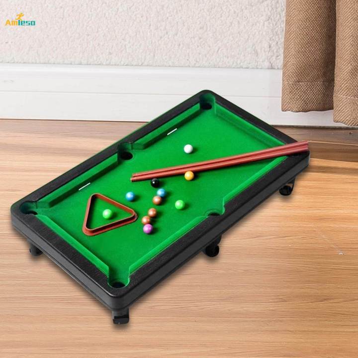 Billiards Game Office Miniature Pool Toy Mini Tabletop Pool Set 27x18 ...