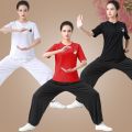 New Pure Cotton Tai Ji Suit Long-Sleeve Suit Martial Arts Performance Wear Tai Chi Exercise Clothing Men's and Women's Same Workout Clothes Summer. 