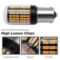 QUANBU 4 Pcs Led Light: 2 Pcs T20 7440 W21W Wy21W 144-Smd Reverse Light Led Bulbs & 2 Pcs No Hyper Flash 1156 Car Led Light. 
