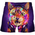 Animal cat 3D print Board Shorts Trunks Summer New Quick Dry Beach Swiming Shorts Men Hip Hop Short Pants Beach clothes. 