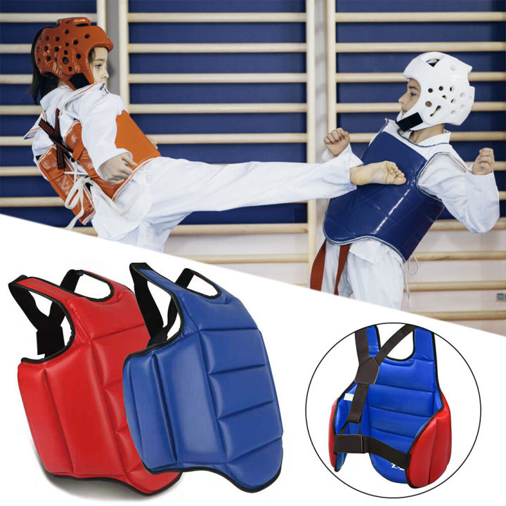FG Taekwondo Reversible Chest Guard Body Protector Vest Martial Arts Rib Shield Armour Training Uniform For Karate Judo Kickboxing