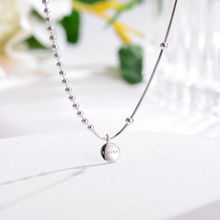 925%20Sterling%20Silver%20Choker%20Collar%20Short%20Necklaces%20Round%20Choker%20Clavicle%20Chain%20Lucky%20Necklace%20Women%20Fine%20Jewelry%20Accessories%20-%20Image%204