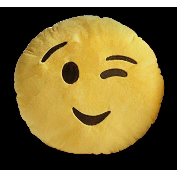 Emoji Cushion Smiling Face with Tongue, Savouring Delicious food