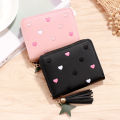 Ladies Small Wallet Mini Tassel Wallet Short Zipper Cute Pu Leather Coin Purse GJCUTE. 