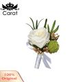 Carat Floral Brooch Elegant Floral Bow Brooch for Wedding Party Dress Decoration Unisex Corsage Pin for Bride Groom Anti-slip Garment Jewelry for Prom Event Clothing Embellishment Pin. 