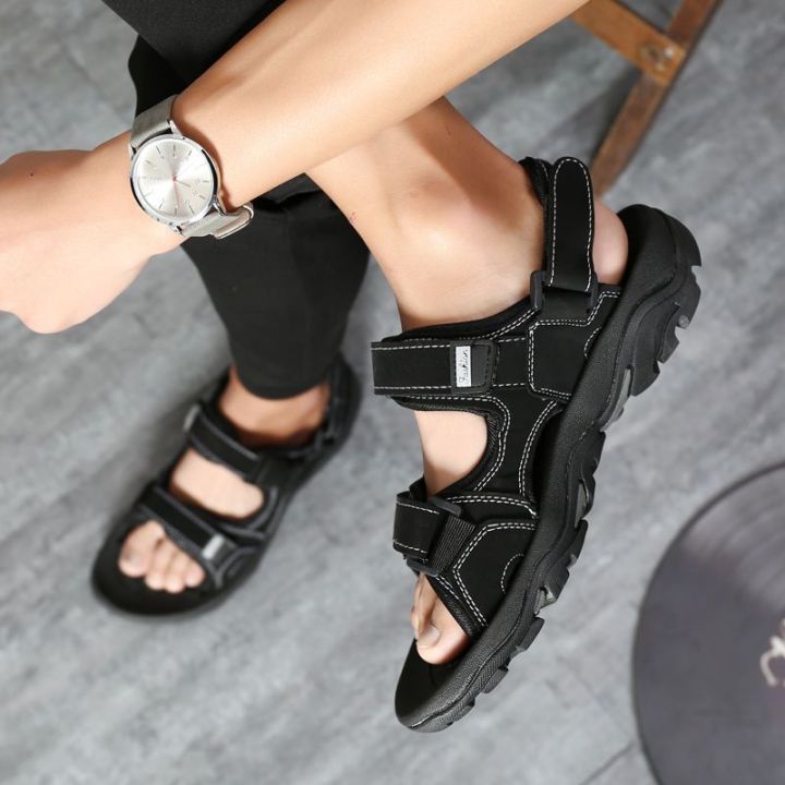 Vietnam%20Leather%20Sandals%20Men%20Beach%20Shoes2023New%20Summer%20Slippers%20Two-Way%20Black%20Sports%20Solid%20Color%20Casual%20Shoes%20-%20Image%208
