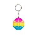 Mini Push Pop It Fidget Toy Keychain Ring. 