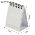 Family Friends Calendar 2024 Mini Desk Calendar Portable Spiral Coil Monthly Planner for Event Log Table Decoration Simple Style Yearly Plan Book 2024 Desk Calendar. 