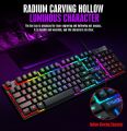 T-WOLF TF200 Gaming RGB Light Keyboard and Mouse Combo ,USB Ergonomic Mouse Spanish Keyboard for Gaming PC, Laptops with a Perfect Gaming Experience. 