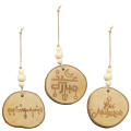 Wood Wooden Eid Mubarak Pendants 6cm Circular Ramadan Ornament Diy Islamic Pendant for Wall Door. 