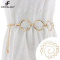 Round Metal Chain Belt for Women Elegant Gold Silver Color Long Belt Dress Jeans Decorative Chain Straps Waistband. 