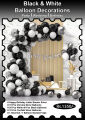 Birthday Decoration Black & White full set with banner and balloons. 