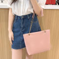 solid color Shoulder Bag large capacity pu leather Tote Bag chain strap chain bag Underarm Bag for versatile commuter leisure shopping women. 