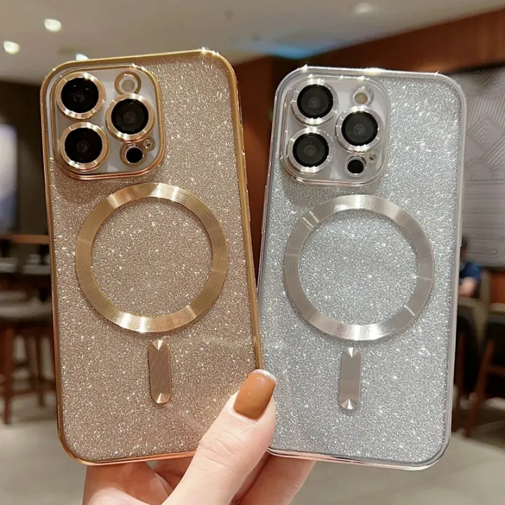Luxury%20electroplate%20MagSafe%20wireless%20charge%20phone%20case%20for%20iPhone%2015%2013%2014%2012%2011%20pro%20Max%20Plus%20soft%20bumper%20Glitter%20back%20cover%20-%20Image%206