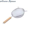Heavy-duty Kitchen Strainer Fine Mesh Stainless Steel Strainer with Wooden Handle Kitchen Colander Skimmer Spoon for Cooking Sifting Filtering Premium Metal Sieve Tool for Cuisine Easy-grip Kitchen. 