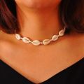 Adjustable Summer Beach Style Natural Sea Conch Braid Chain Seashell Necklace Choker For Women Men Kids. 