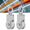 2 X Cable Pulley Wheels 360°Stainless Steel Pulley Roller Built In Dual Bearings. 