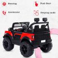 Pobo 5 Motors Electric Battery Operated Ride on Jeep for Kids of Age 2 to 8 Years- The Metallic Painted Driving Ride on Car with Music, Lights and Bluetooth Remote Control (Metallic Red) |MB6004 21M. 