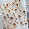 Palace Style Luxurious Design 5D Nail Stickers Shiny Finish Gold Scepter Baroque Scepter Nail Emerald Ruby Color Red Green Gemstone Nail Decals Xmas Nail. 