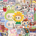 80pcs Labubu Monster Cartoon Waterproof Stickers Pack Cute Water Bottle Laptop Skateboard Scrapbook Anime Accessories. 