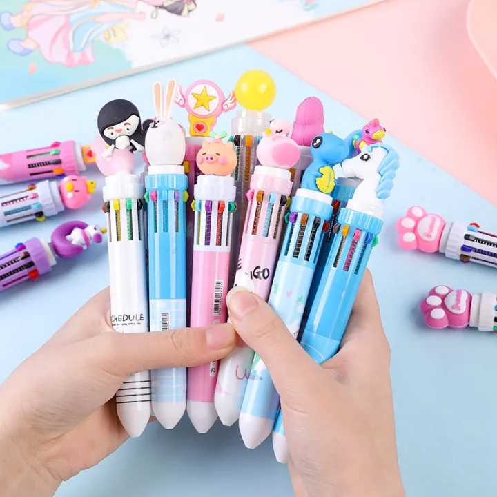 1PC%2010%20Colors%20Cartoon%20Ballpoint%20Pen%20Cute%20Animal%20Stationery%20Multicolored%20Pens%20-%20Image%204
