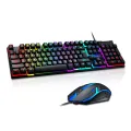 Limeide GTX-300 USB Wired Gaming Keyboard & Mouse Standard 104 Keys Ergonomic Multimedia Keyboard Rainbow LED Backlight RGB for PC Computer Desktop Laptop Keyboard and Mouse Combo. 