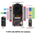ESP32 ESP32-S3 Dev Board T-ETH-Lite Featuring W5500 Ethernet, PoE Support, MicroSD Card Slot MQTT Web OTA IoT Node Camera-Shield. 