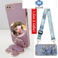 AnDyN Casing For oppo a1k oppo a3s oppo a12e Phone case Cute 3D Butterfly Rabbit Cosmetic Mirror Holder Square Soft TPU Phone Cover with Lanyard. 