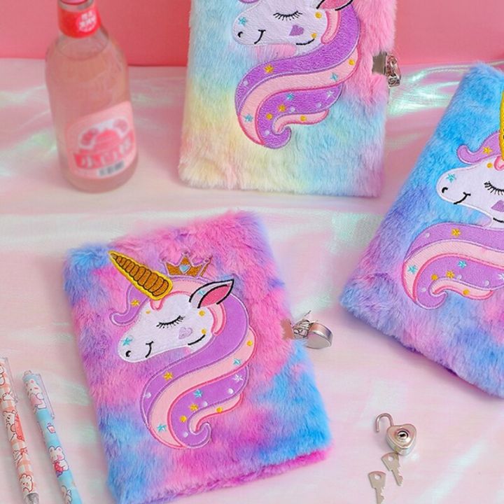 Cartoon%20Cute%20Unicorn%20Notebook%20Plush%20Hand%20Book%20Diary%20Book%20With%20Lock%20For%20Kids%20Student%20School%20Sketchbook%20Stationery%20Gift%20-%20Image%206
