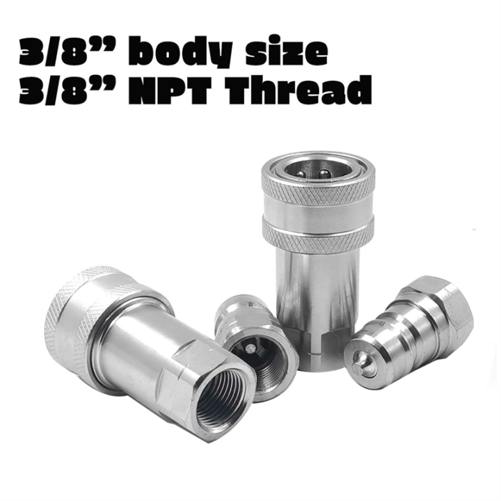 3/8Inch%20NPT%20Thread%20ISO7241-1A%20Hydraulic%20Couplings%20Tractor%20Hydraulic%20Coupler%20Hydraulic%20Quick%20Connect%20Coupler%20Set%20with%20Dust%20Cap%20-%20Image%203