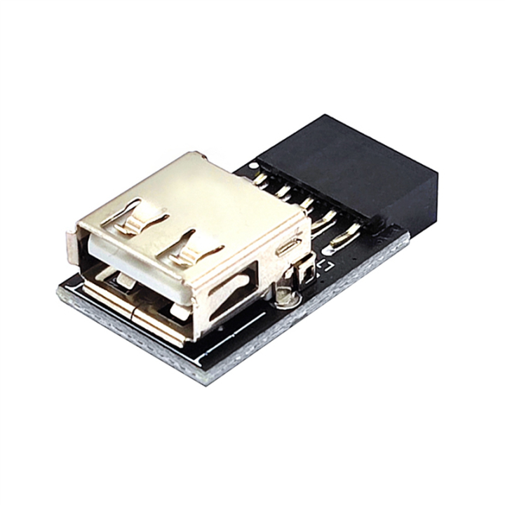 2X 9Pin to 1 Port USB Adapter Connector PC Internal Motherboard 9Pin to USB2.0 Type A Female Converter
