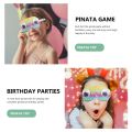Pinata Stick Party Kids Blindfold Sticks Birthday Supplies Mexican Game Bat Fiesta Grip Easy Toys Rainbow Pinatas Paper Buster. 