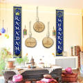 Wood Wooden Eid Mubarak Pendants 6cm Circular Ramadan Ornament Diy Islamic Pendant for Wall Door. 