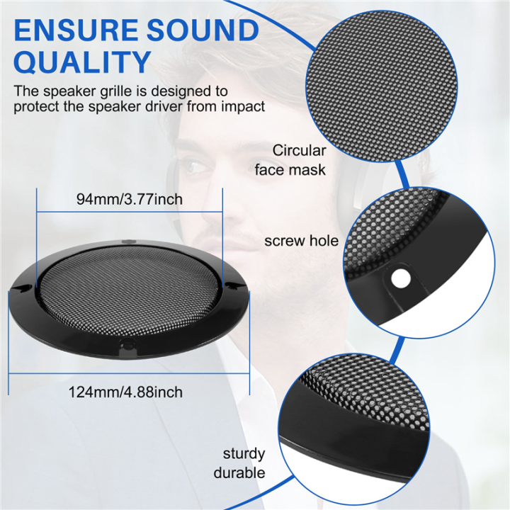Sojhoop%202Pcs%204%20Inch%20Speaker%20Speaker%20Grille%20Speaker%20Replaceable%20Round%20Speaker%20Protection%20Grille%20-%20Image%205
