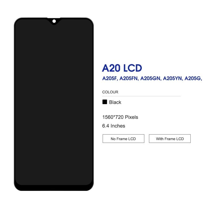 LCD%20With%20Frame%20For%20Samsung%20Galaxy%20A20%20A205%20SM-A205F%20A205FN%20Display%20Touch%20Screen%20Digitizer%20Assembly%20Replacement%20Parts%20-%20Image%203
