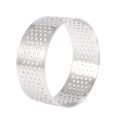 100 Pack 5cm Stainless Steel Tart Ring, Heat-Resistant Perforated Cake Mousse Ring, Round Ring Baking Tools. 