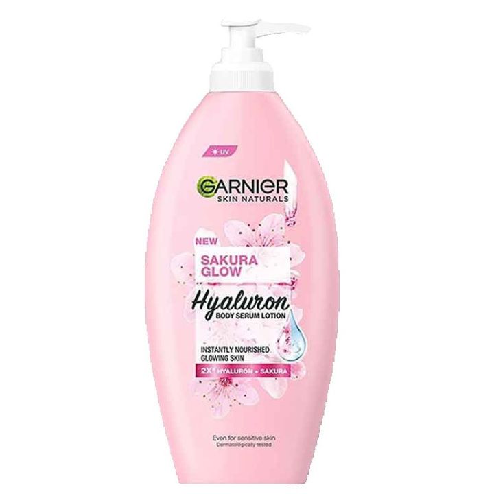 GARNIERS SAKURA GLOW HYALURON SERUM BODY LOTION 400ml