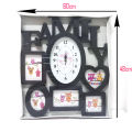 Wall Set Gift For Family Photo Frame with Clock. 