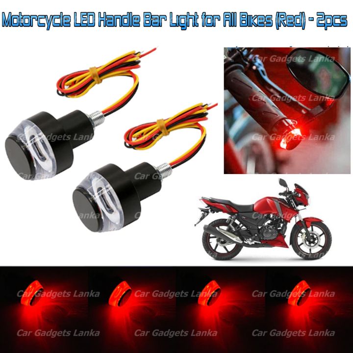 Motor Bike Handle Turn Signal Indicator Blinkers Light - Red & White