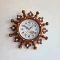 Saikon Quartz Clock wood colour Analog Ship Wall Clock s-917 made In India 30cm x 14cm. 