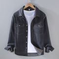 Denim Style Spring and Summer Men's New Shirt Coat Men's Casual Spring and Autumn Top Long Sleeve Denim Shirt Men's Thin. 