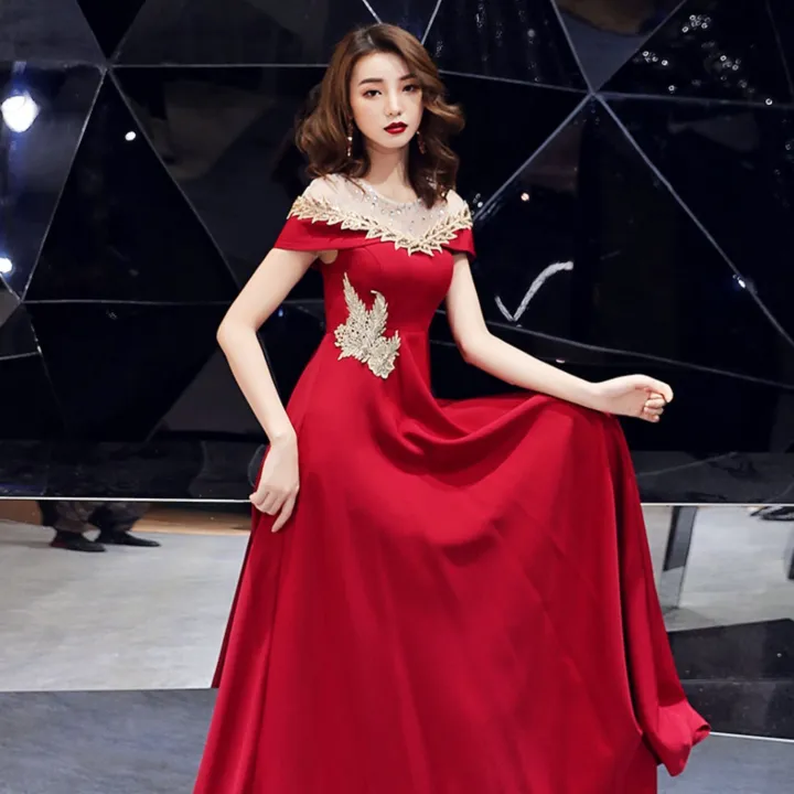 Toast Dress Bride Spring/Summer Red Dress High-End Affordable Luxury Engagement Wedding Casual Dress Senior Annual Party Dress