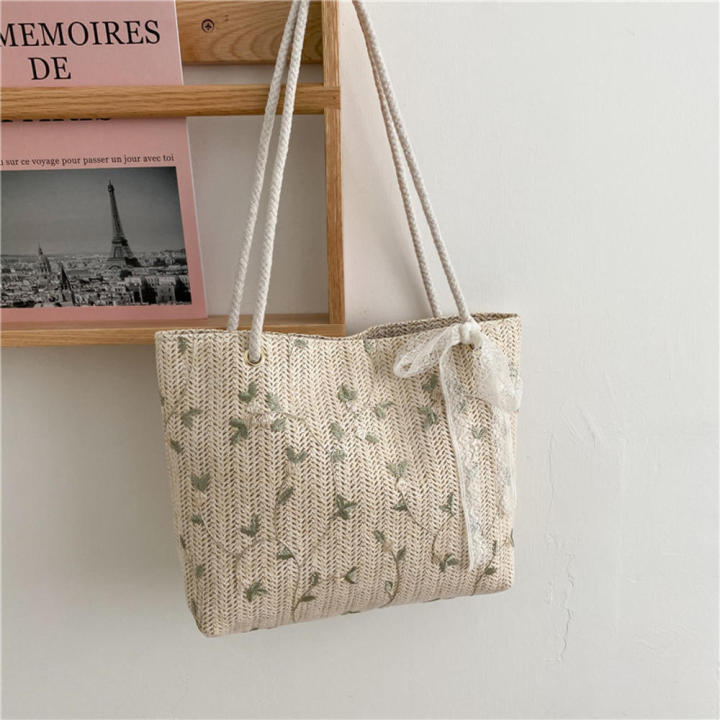Fashion%20Woven%20Handbag%20Lightweight%20Summer%20All-Match%20Bucket%20Bag%20Luxury%20Portable%20Designer%20Handbag%20for%20Picnic%20Accessory%20Travel%20Essential%20Beach%20Gear%20Women's%20Fashion%20Versatile%20Carryall%20-%20Image%202