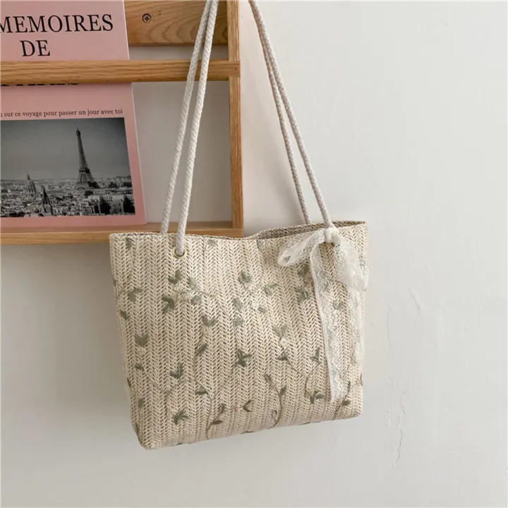 Fashion%20Woven%20Handbag%20Lightweight%20Summer%20All-Match%20Bucket%20Bag%20Luxury%20Portable%20Designer%20Handbag%20for%20Picnic%20Accessory%20Travel%20Essential%20Beach%20Gear%20Women's%20Fashion%20Versatile%20Carryall%20-%20Image%202