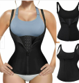 Waist Trainer Corset Clip and Zip Vest Body Shaper Cincher Sweat Vest with Adjustable Straps for women. 